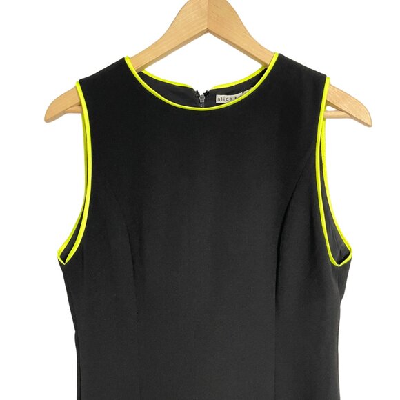 Alice + Olivia Colin Dress NWT Womens Size 10 Black Neon Trim Pin Up Cocktail - Picture 3 of 11